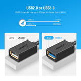 UGREEN 13cm USB 3.0 Female to USB-C / Type-C Male OTG Converter Adapter Cable (Black)