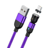 1m 3A Output USB to Micro USB 540 Degree Rotating Magnetic Data Sync Charging Cable (Purple)