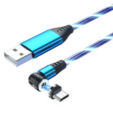 2.4A USB to Micro USB 540 Degree Bendable Streamer Magnetic Data Cable, Cable Length: 1m (Blue)