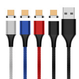 M11 3A USB to Micro USB Nylon Braided Magnetic Data Cable, Cable Length: 2m (Red)