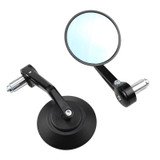 Motorcycle Electric Vehicle Modified Accessories Retro Circular CNC Hand Mirror Rear View Mirror(Black)