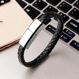 XJ-26 3A USB to Micro USB Creative Bracelet Data Cable, Cable Length: 22.5cm(Black)