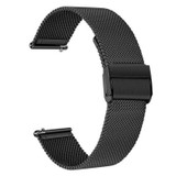 20mm Double Buckle Braided Fine Mesh Stainless Ssteel Metal Replacement Strap(black)