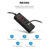 5V 4.1A 4 USB Ports Charger Adapter with Power Plug Cable, Cable Length: 1.5m, UK Plug
