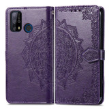 For Oukitel C23 Pro Mandala Flower Embossed Horizontal Flip Leather Case with Holder & Three Card Slots & Wallet & Lanyard(Purple)
