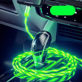 2 in 1 USB to Type-C / USB-C + Micro USB Magnetic Absorption Colorful Streamer Charging Cable, Length: 1m(Green Light)