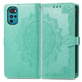 For Motorola Moto G22 Mandala Flower Embossed Leather Phone Case(Green)