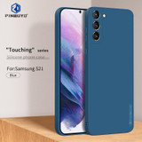 For Samsung Galaxy S21 5G PINWUYO Touching Series Liquid Silicone TPU Shockproof Case(Blue)