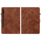 For Samsung Galaxy Tab S7/Tab S8 Tiger Pattern Flip Leather Tablet Case(Brown)