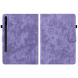 For Samsung Galaxy Tab S7+/Tab S8+ Tiger Pattern Flip Leather Tablet Case(Purple)
