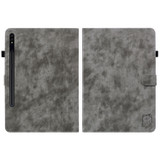 For Samsung Galaxy Tab S7+/Tab S8+ Tiger Pattern Flip Leather Tablet Case(Grey)