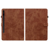 For Samsung Galaxy Tab S7+/Tab S8+ Tiger Pattern Flip Leather Tablet Case(Brown)