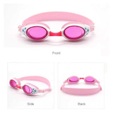 Star Pattern Anti-fog Silicone Swimming Goggles with Ear Plugs for Children(Pink)