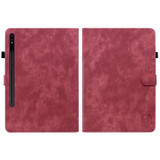 For Samsung Galaxy Tab S7/Tab S8 Tiger Pattern Flip Leather Tablet Case(Red)