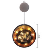 2 PCS Halloween Star String Light Show Window Horror Decoration LED Battery Powered Hanging Lamp(Happy Halloween)