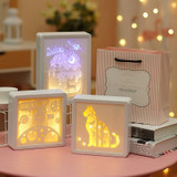 Stereoscopic Paper Cutout Light Christmas Night Light(Elf Girl)