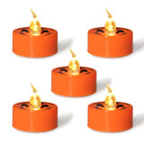 12 PCS Halloween Electronic LED Candle Light, Color: Warm White Flash(Orange Shell Ghost Face)
