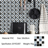 20 PCS / Set 3D Wall Stickers Bathroom Kitchen Waterproof And Oil-Proof Self-Adhesive Wallpaper Tile Stickers(MSK-012)