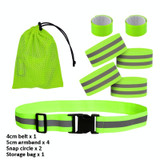 Reflective Elastic Band Suit Night Running Construction Site Traffic Safety Reflective Equipment,Style: 1 Belt+4 Arm Strap+2 Snap Circle+ Storage Bag