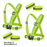 Reflective Elastic Band Suit Night Running Construction Site Traffic Safety Reflective Equipment,Style: 2 Strap+4 Arm Strap