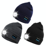 M1-BL LED Glowing Bluetooth Music Hat Wireless Call Night Running Hat(Gray)