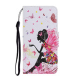 For Samsung Galaxy A32 4G Coloured Drawing Pattern Horizontal Flip PU Leather Case with Holder & Card Slots & Wallet & Lanyard(Dancing Girl)