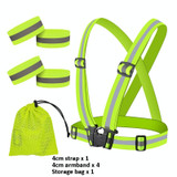 Reflective Elastic Band Suit Night Running Construction Site Traffic Safety Reflective Equipment,Style: 1 Strap+4 Arm Strap+Storage Bag