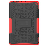 For Amazon Fire HD 10 2021 Tire Texture Shockproof TPU+PC Protective Case with Holder(Red)