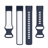 For Fitbit Charge 5 Two-color Silicone Watch Band(Midnight Blue)