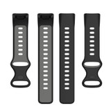 For Fitbit Charge 5 Two-color Silicone Watch Band(Black Grey)