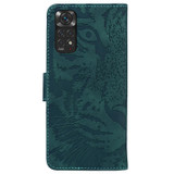 For Xiaomi Redmi Note 11 Overseas Version / Redmi Note 11S Tiger Embossing Pattern Horizontal Flip Leather Phone Case(Green)