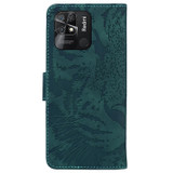 For Xiaomi Redmi 10C Tiger Embossing Pattern Horizontal Flip Leather Phone Case(Green)