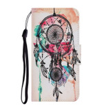 For Samsung Galaxy S22+ 5G Coloured Drawing Pattern Leather Phone Case(Wind Chimes)