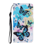 For Xiaomi Redmi 10 Coloured Drawing Pattern Leather Phone Case(Purple Butterfly)