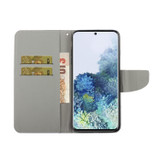 For Samsung Galaxy S22+ 5G Coloured Drawing Pattern Leather Phone Case(Cherry Blossoms)