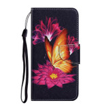 For Xiaomi Redmi Note 10 5G Coloured Drawing Pattern Leather Phone Case(Couple Butterfly)