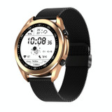 DW95 1.28 inch Color Screen Smart Watch, IP67 Waterproof,Steel Watchband,Support Bluetooth Call/Heart Rate Monitoring/Blood Pressure Monitoring/Blood Oxygen Monitoring/Sleep Monitoring(Gold)