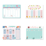 2 PCS Simple Magnetic Calendar Table Notepad Refrigerator Sticker Erasable Message Board Magnetic Sticker(Ambiguous Beast)