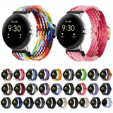 For Google Pixel Watch Buckle Nylon Braided Watch Band(Rainbow)