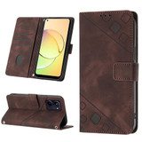 For Realme 10 5G Skin-feel Embossed Leather Phone Case(Brown)