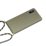 For Xiaomi Redmi 9A Wheat Straw Material + TPU Phone Case with Lanyard(Army Green)