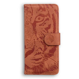 For OPPO Reno9 Pro Tiger Embossing Pattern Flip Leather Phone Case(Brown)