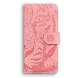 For OPPO Reno9 Pro Tiger Embossing Pattern Flip Leather Phone Case(Pink)