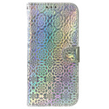 For OPPO Reno9 Pro Colorful Magnetic Buckle Leather Phone Case(Silver)