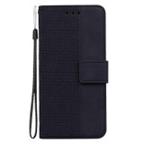 For OPPO Reno9 Pro Geometric Embossed Leather Phone Case(Black)