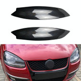 Car Headlight Eyebrow Decoration Sticker for Volkswagen Golf 5 (Carbon Fiber Black)