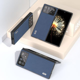 For Xiaomi Mix Fold 3 ABEEL Genuine Leather + PC Litchi Texture Phone Case(Blue)