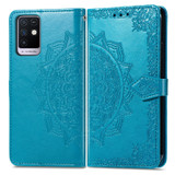 For Infinix Note 10 Mandala Embossing Pattern Horizontal Flip Leather Case with Holder & Card Slots & Wallet & Lanyard(Blue)