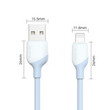 KUULAA KL-X58 2.4A USB to 8 Pin Liquid Silicone MFI Data Cable, Length:1m(Light Blue)