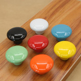 10 PCS 38mm Modern Literary Color Glazed Ceramic Cabinet Drawer Handle(Yellow)